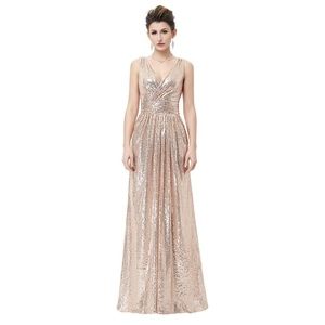 RESERVED Kate Kasin Rose Gold Sequin Dress
